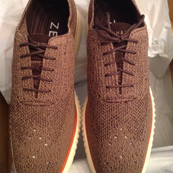 Cole Haan Men's 2.Zerogrand Brown Stitchlite Oxford Shoes - 11.5M - New in Box - Picture 1 of 12